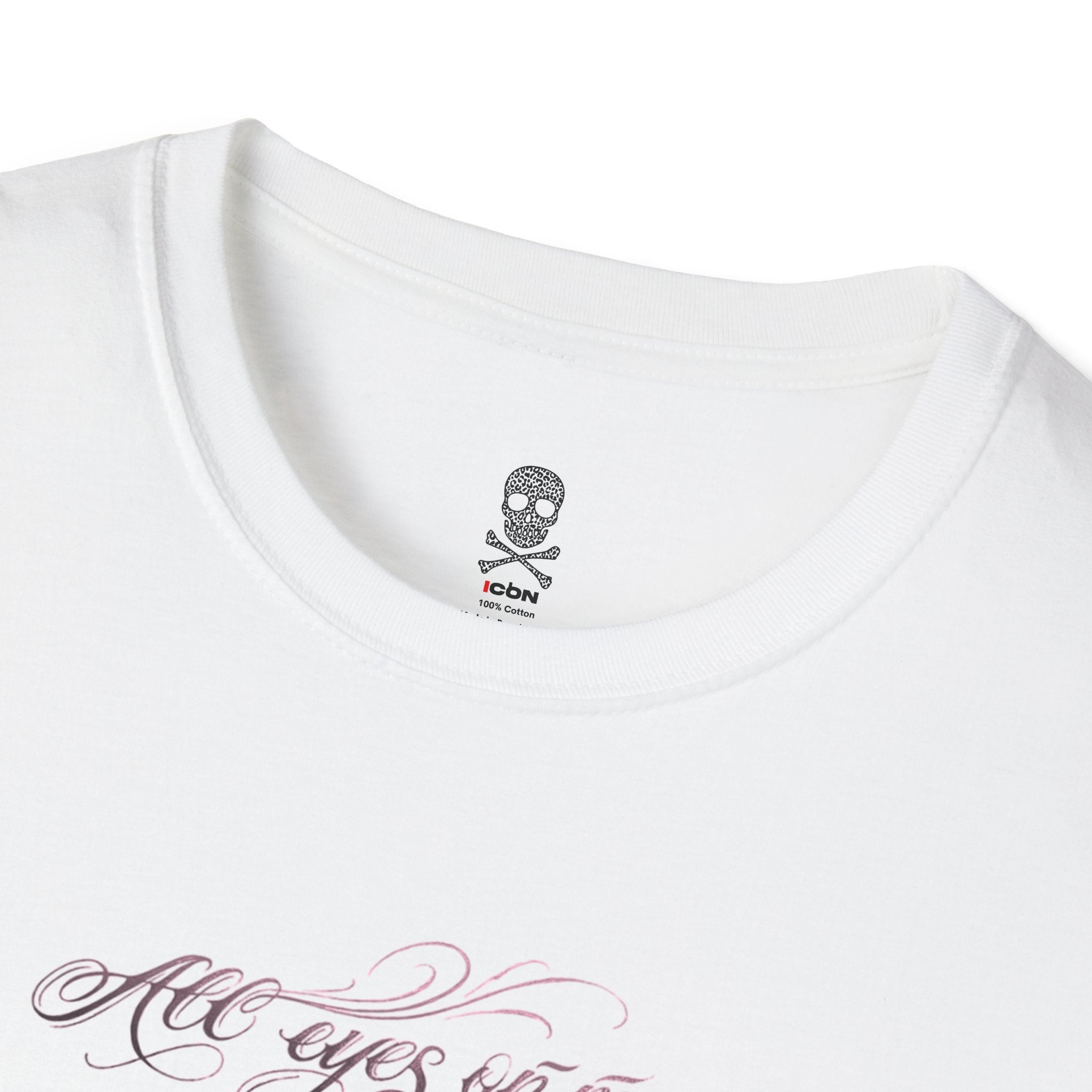 All Eyez On Me T-Shirt — Silhouette Pinup with Cannabis Leaf