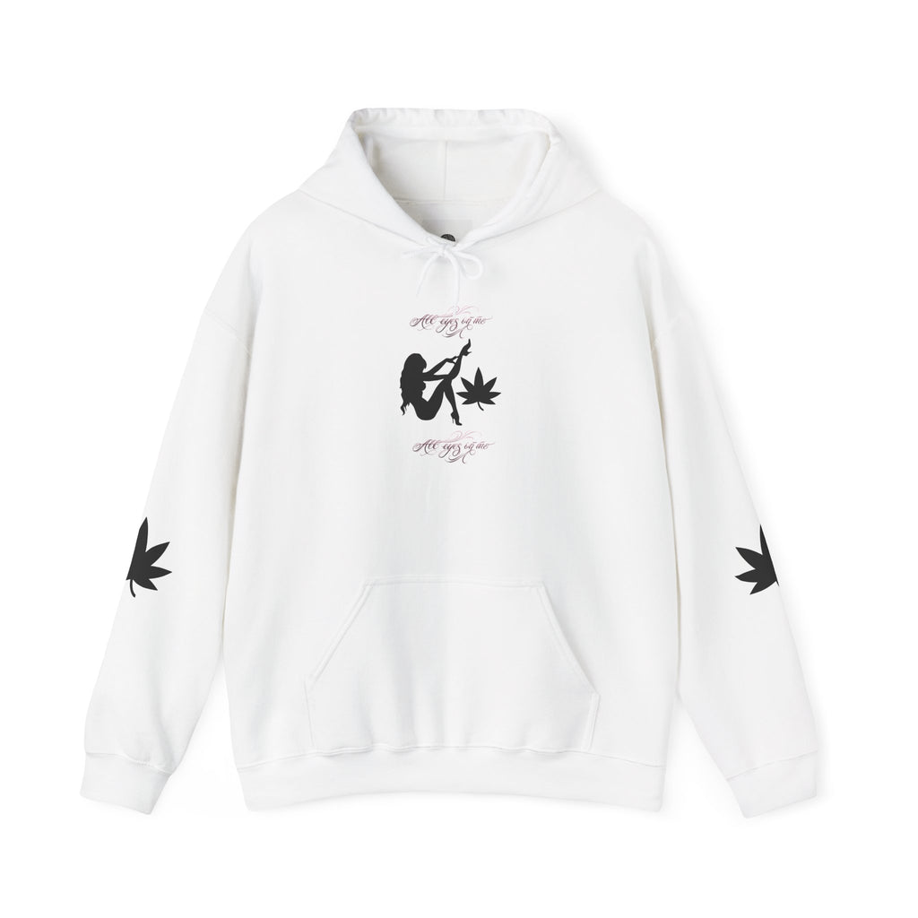 All Eyez On Me Hoodie — Retro Silhouette & Leaf Sleeve Graphic Hoodie
