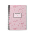 Pink Bow Spiral Notebook — Cute Ruled Journal with Hearts (The Pink Planner)