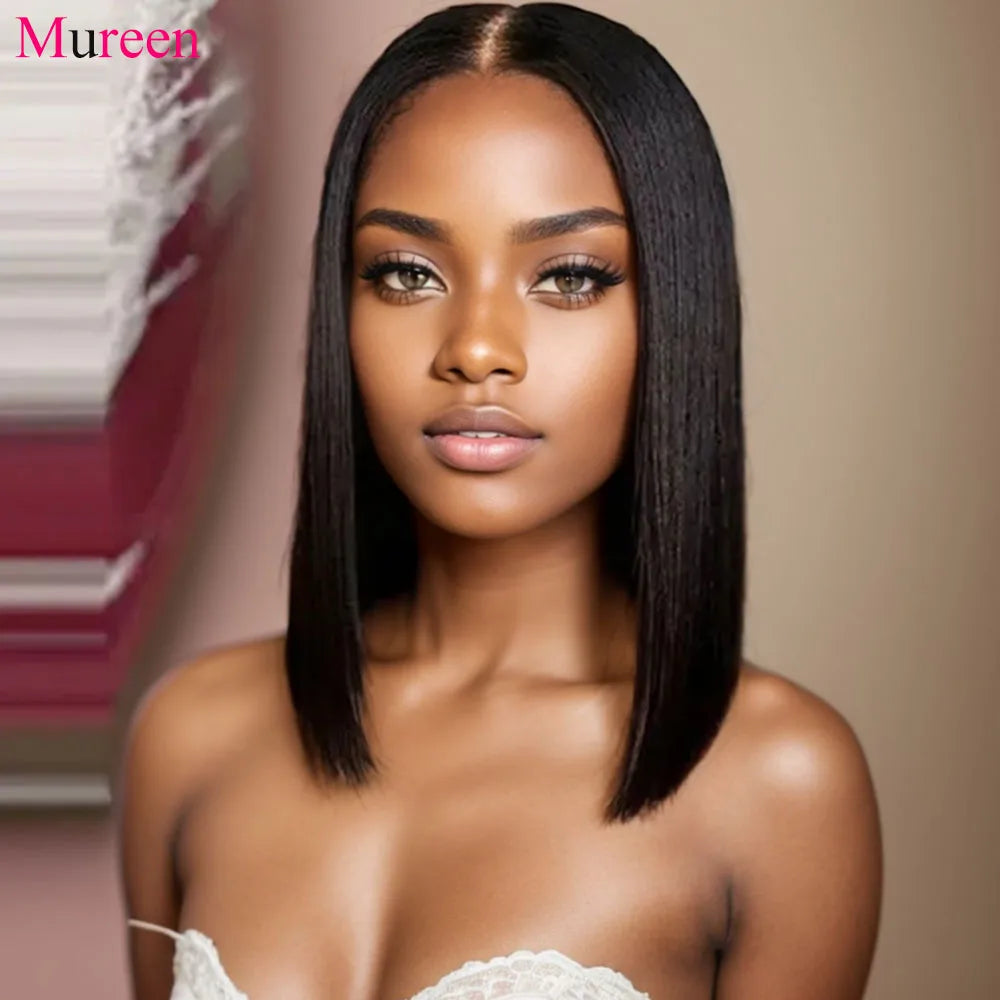 250% Density Straight Wear And Go Glueless Bob Wig For Women Ready To Go Human Hair Wigs 4x4 Lace Closure Wig 100% Human Hair
