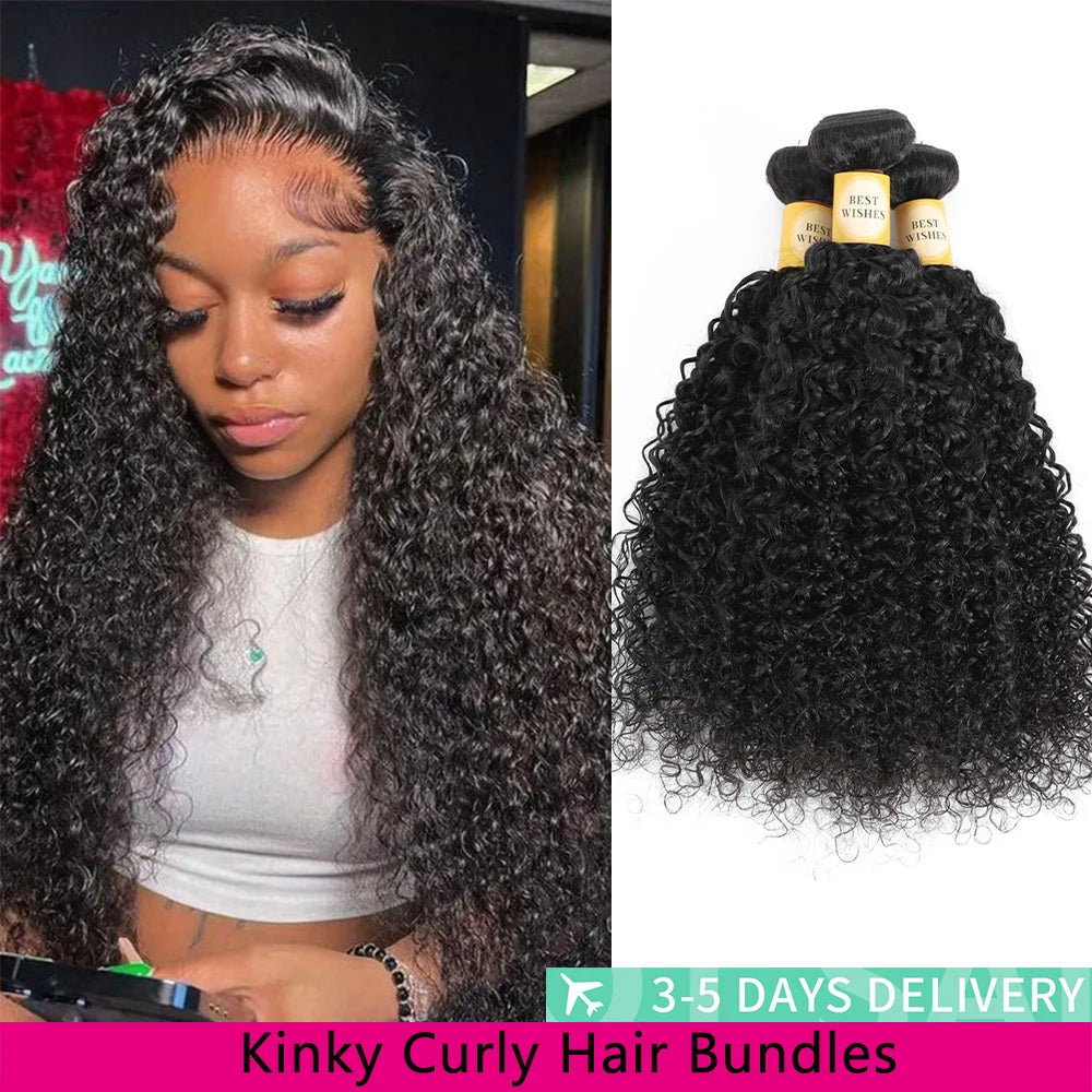 12A Kinky Curly Hair Bundles 1/3/4 Pcs Jerry Curly Bundles Human Hair 32 Inch Burmese Curly Hair Bundles 3-5 Days Delivery
