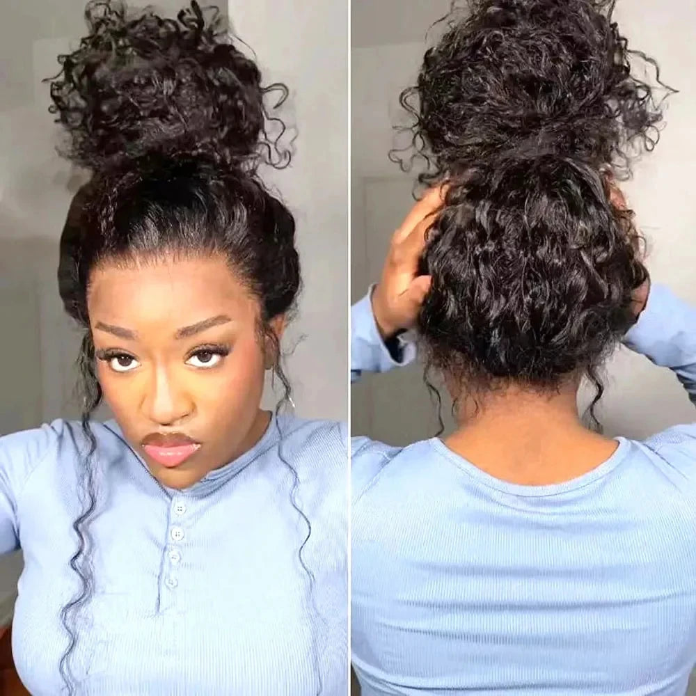 Invisi Strap HD 360 Full Lace Wig Human Hair 250 Density Precut 360 Lace Front Wig Deep Curly Glueless Wig Human Hair Wig